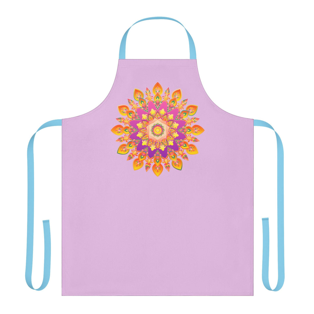 Lilac Mandala Apron - Hand - Drawn Art All Over Prints - Blululi