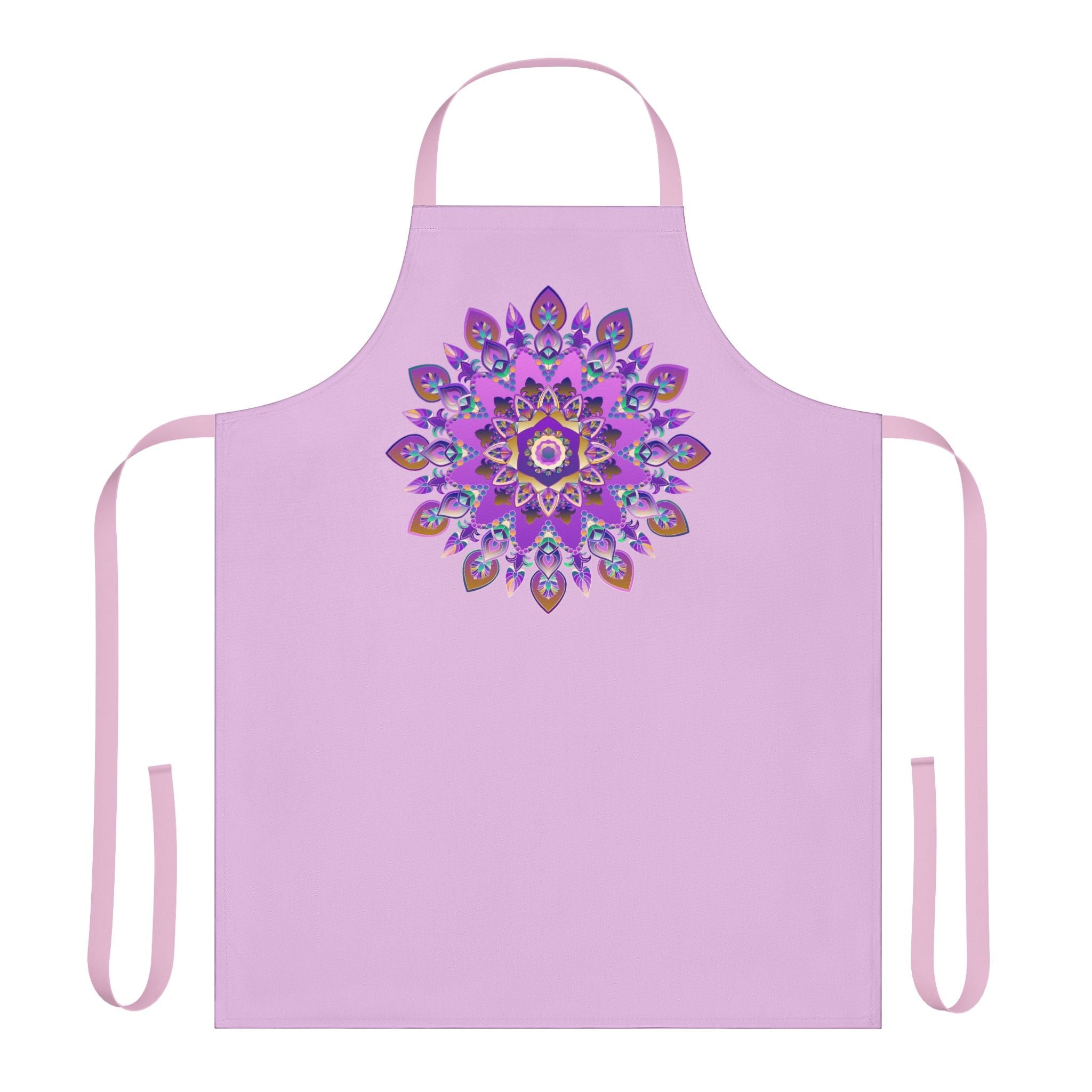 Lilac Mandala Apron - Hand Drawn Art All Over Prints - Blululi