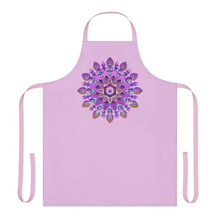 Lilac Mandala Apron - Hand Drawn Art All Over Prints - Blululi