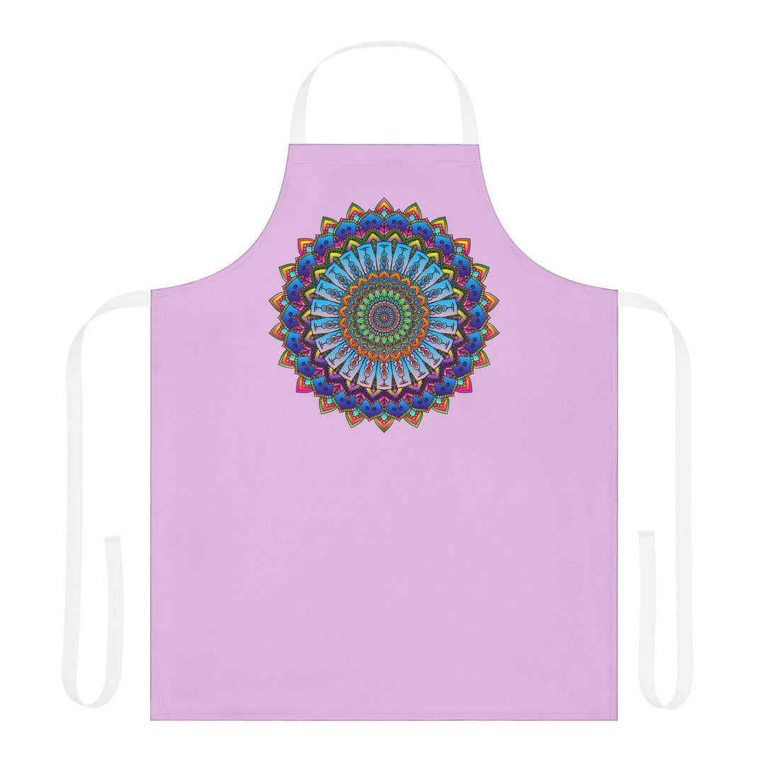 Lilac Mandala Apron - Hand - Drawn Art All Over Prints - Blululi