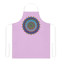 Lilac Mandala Apron - Hand - Drawn Art All Over Prints - Blululi