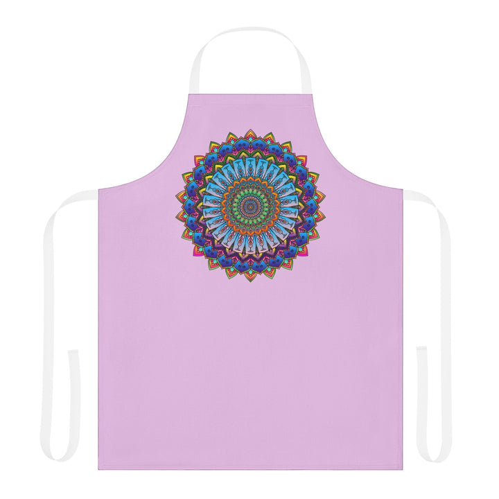 Lilac Mandala Apron - Hand - Drawn Art All Over Prints - Blululi