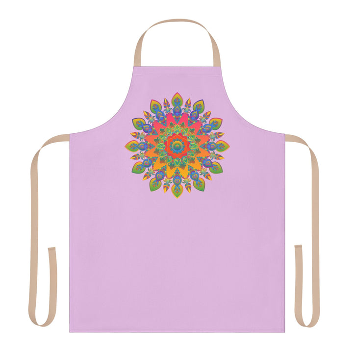 Lilac Mandala Apron - Hand Drawn Art All Over Prints - Blululi