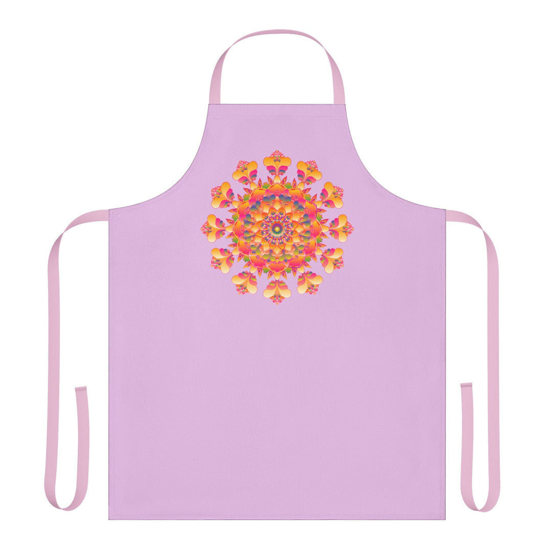 Lilac Mandala Apron - Hand - Drawn Art All Over Prints - Blululi