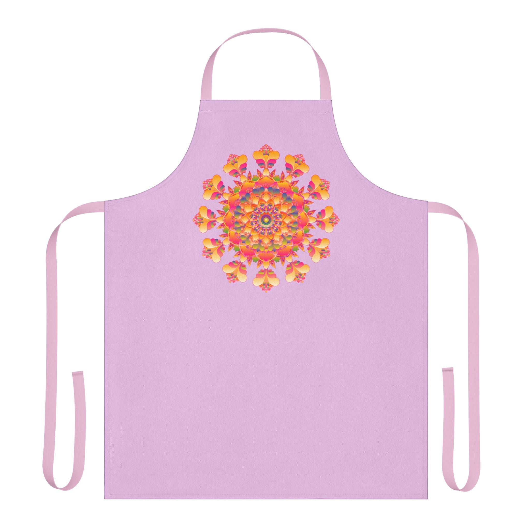 Lilac Mandala Apron - Hand - Drawn Art All Over Prints - Blululi