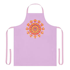 Lilac Mandala Apron - Hand - Drawn Art All Over Prints - Blululi