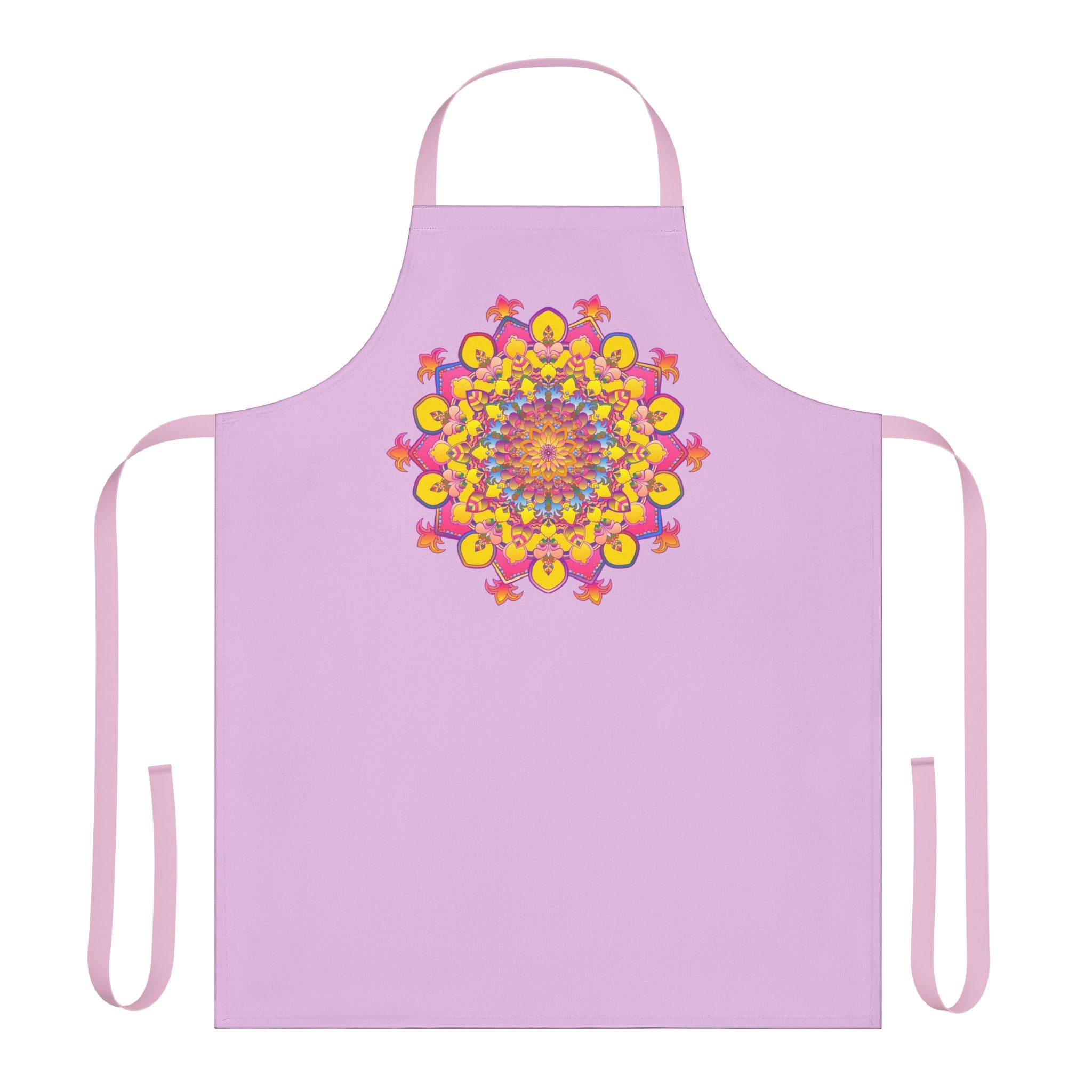 Lilac Mandala Apron - Hand Drawn Art All Over Prints - Blululi
