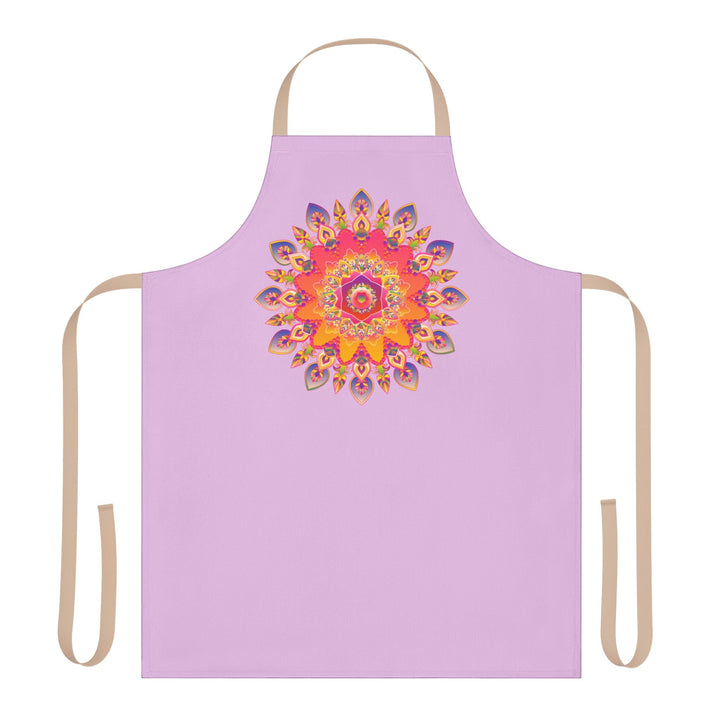 Lilac Mandala Apron - Hand Drawn Art All Over Prints - Blululi