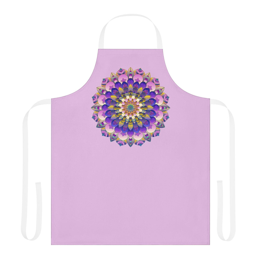 Lilac Mandala Apron - Hand - Drawn Art All Over Prints - Blululi