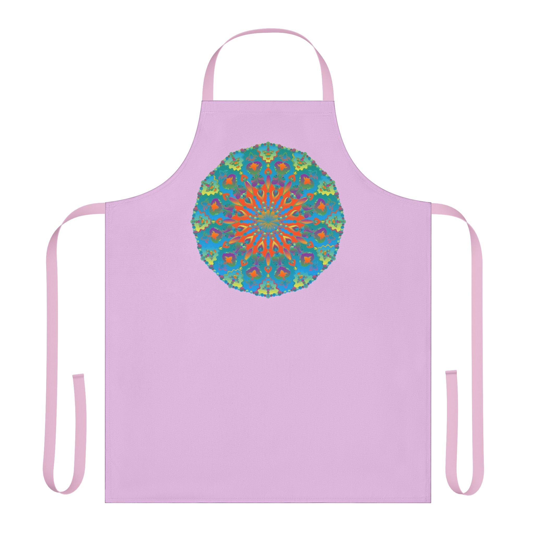 Lilac Mandala Apron - Hand Drawn Art All Over Prints - Blululi