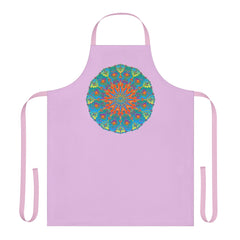 Lilac Mandala Apron - Hand Drawn Art All Over Prints - Blululi