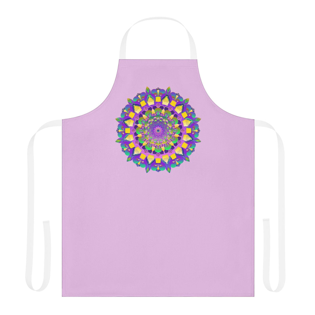 Lilac Mandala Apron - Hand Drawn Art All Over Prints - Blululi