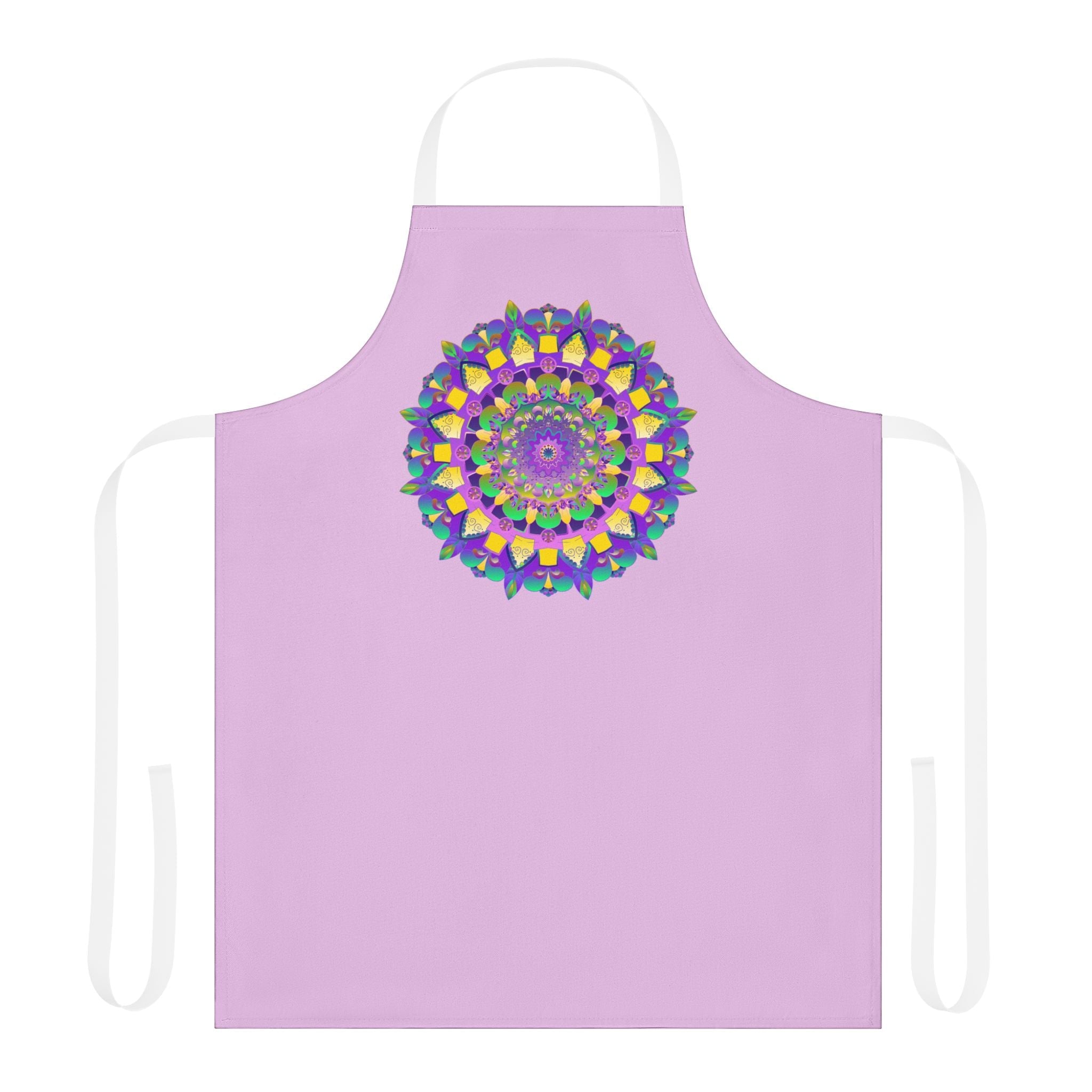 Lilac Mandala Apron - Hand Drawn Art All Over Prints - Blululi