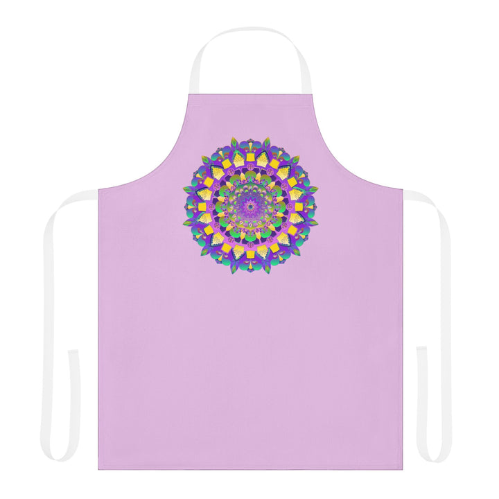 Lilac Mandala Apron - Hand Drawn Art All Over Prints - Blululi