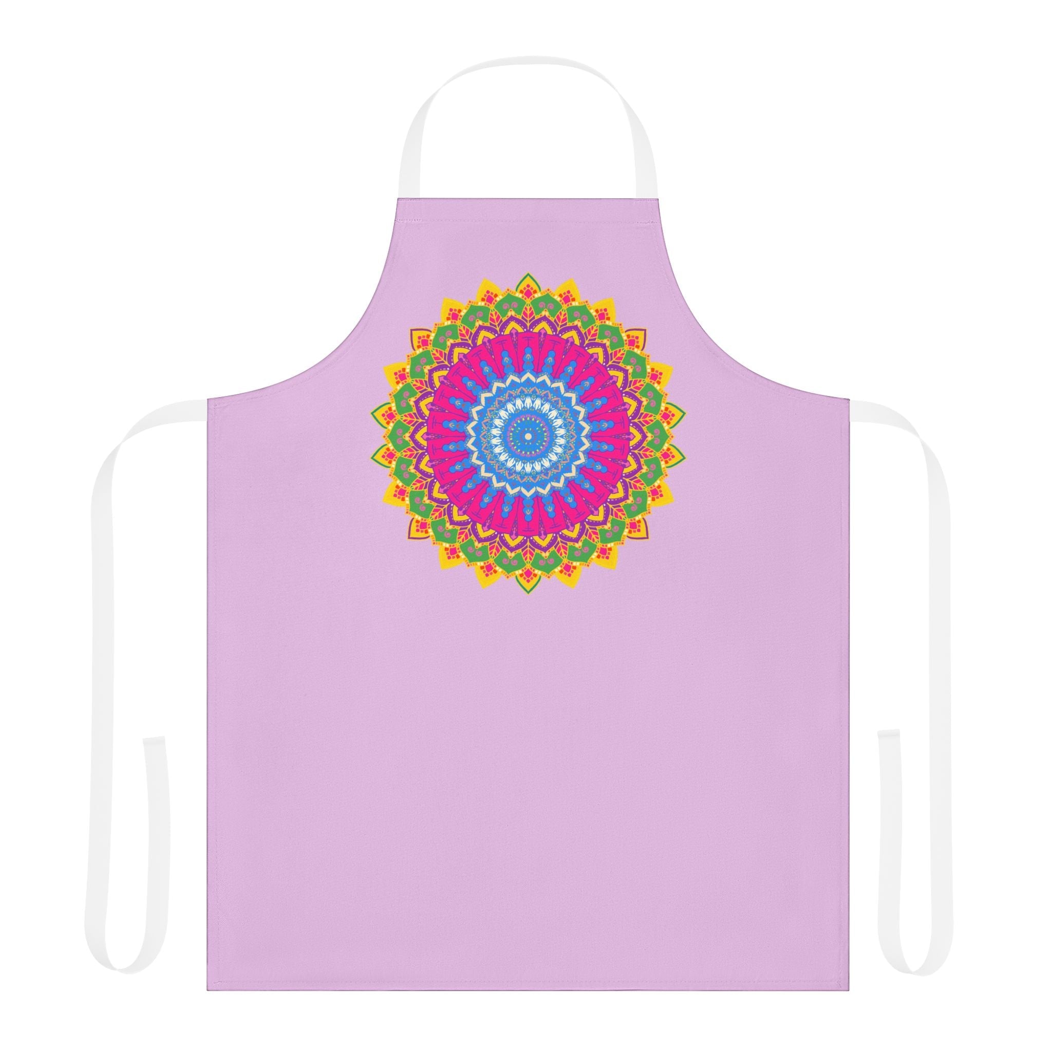 Lilac Mandala Apron - Hand Drawn Art All Over Prints - Blululi