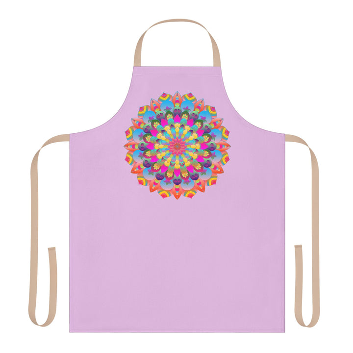 Lilac Mandala Apron - Hand Drawn Art All Over Prints - Blululi