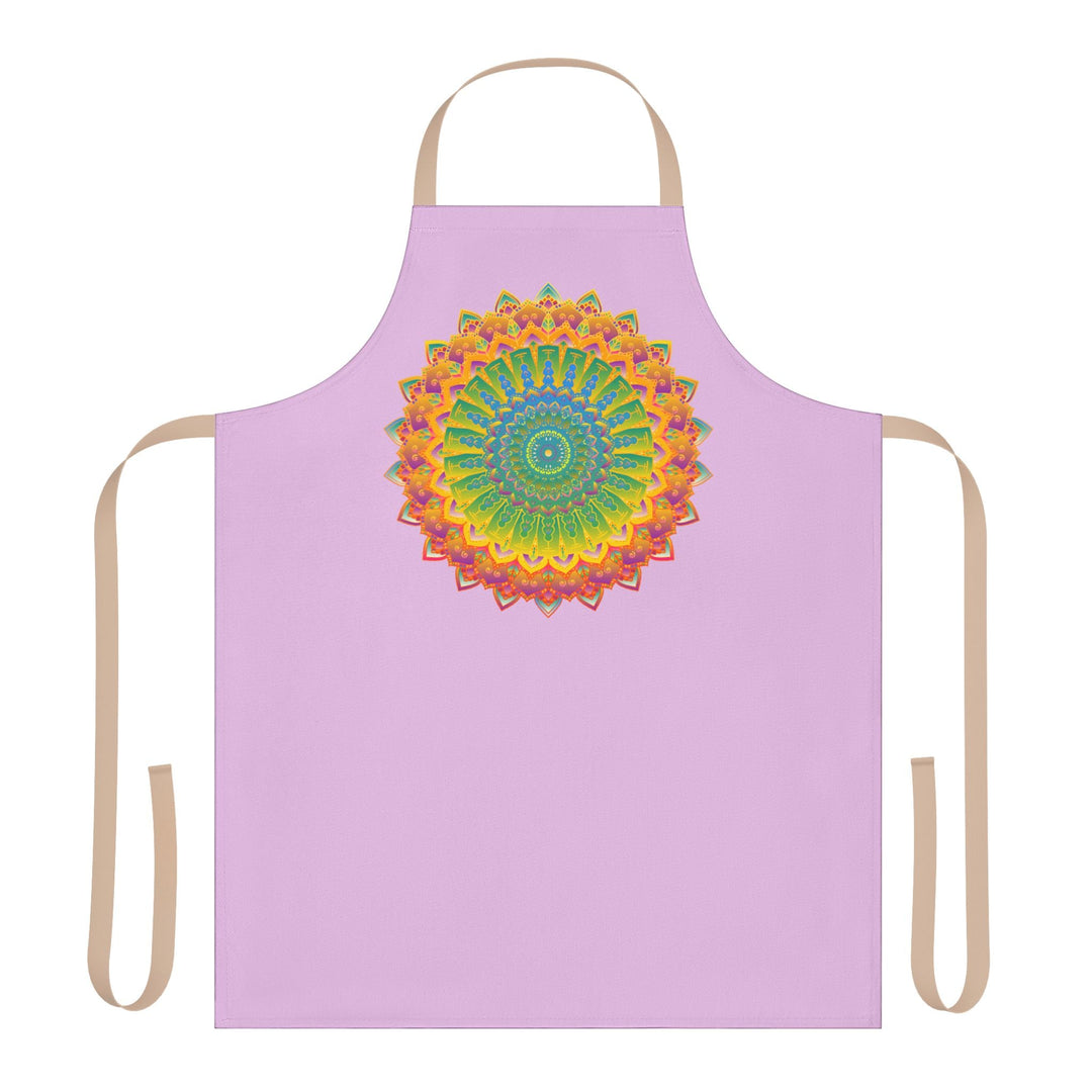 Lilac Mandala Apron - Hand Drawn Art All Over Prints - Blululi