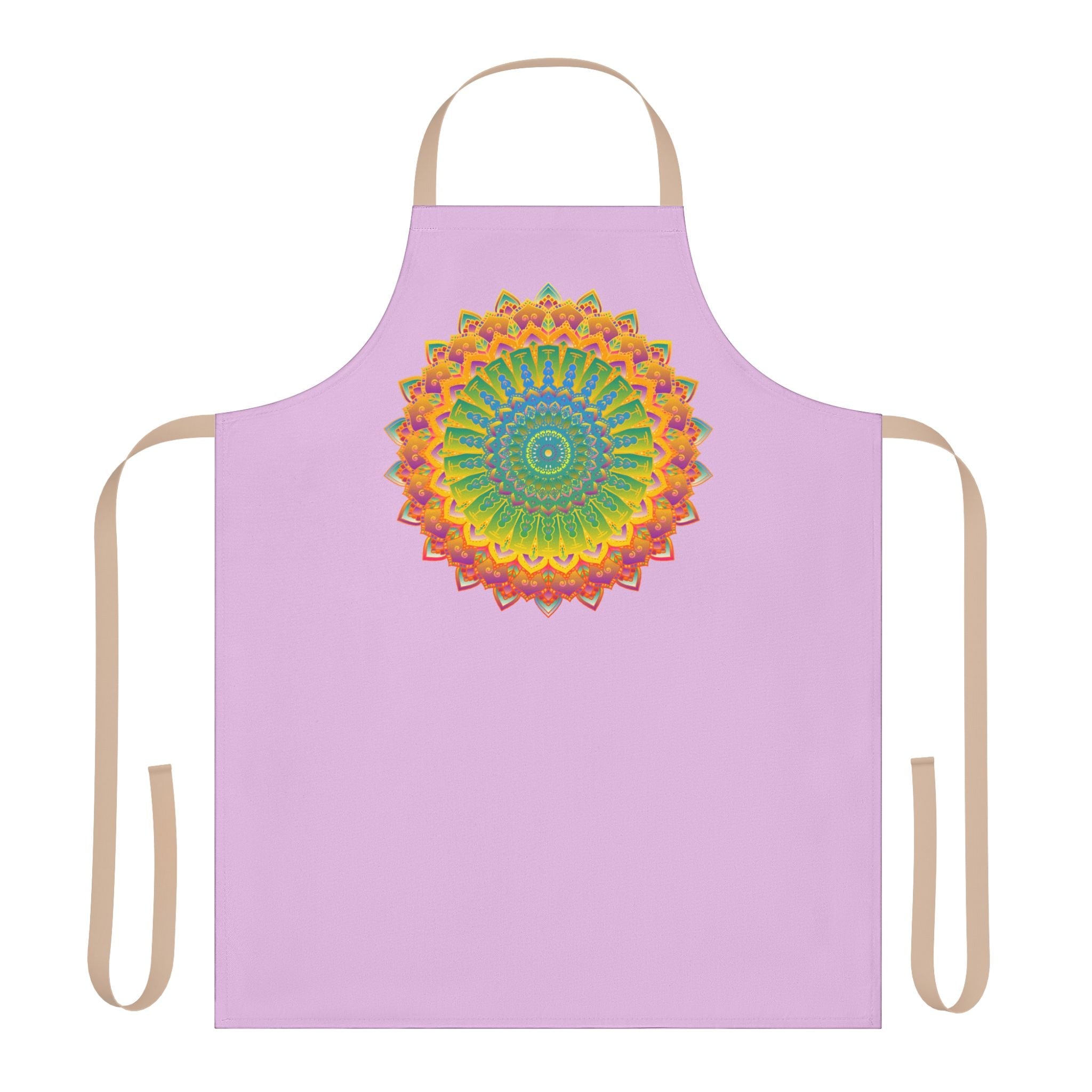 Lilac Mandala Apron - Hand Drawn Art All Over Prints - Blululi