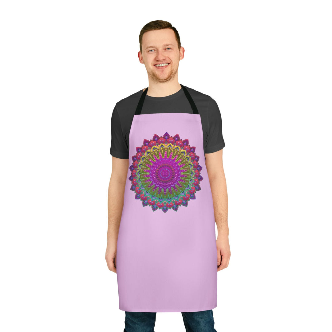 Lilac Mandala Apron - Hand Drawn Art All Over Prints - Blululi