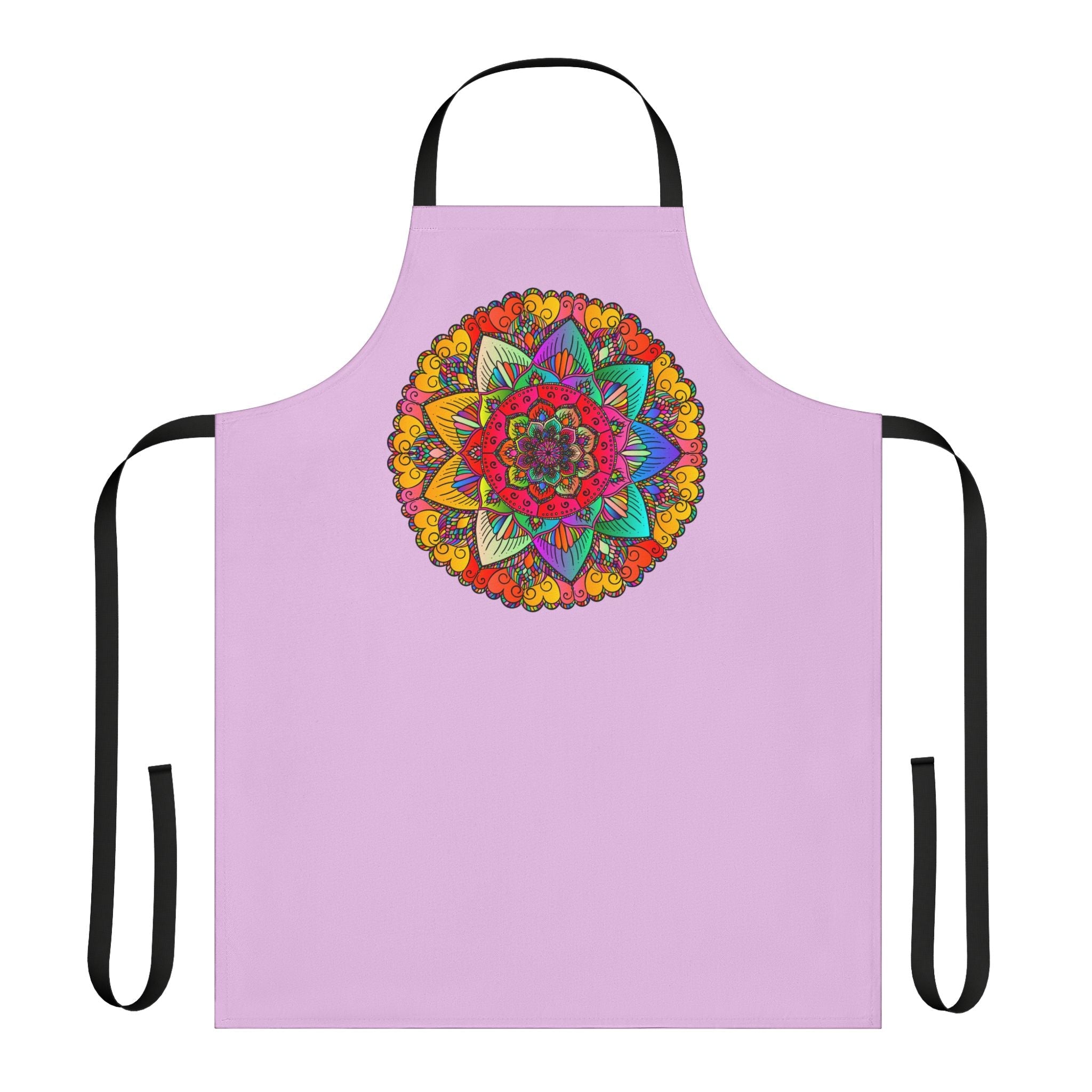 Lilac Mandala Apron - Hand Drawn Art All Over Prints - Blululi