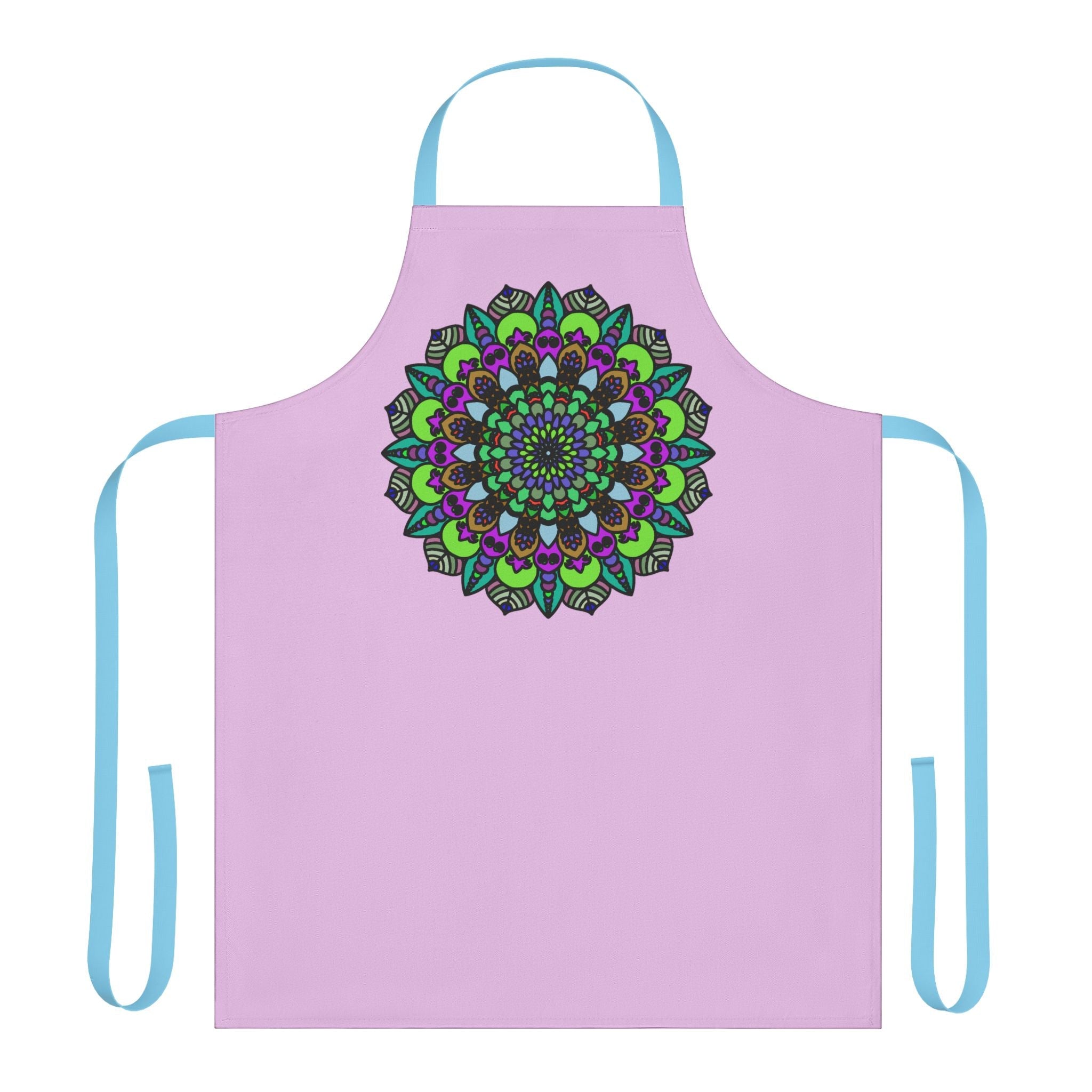 Lilac Mandala Apron - Hand Drawn Art All Over Prints - Blululi