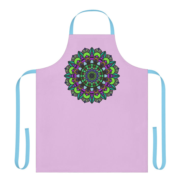 Lilac Mandala Apron - Hand Drawn Art All Over Prints - Blululi