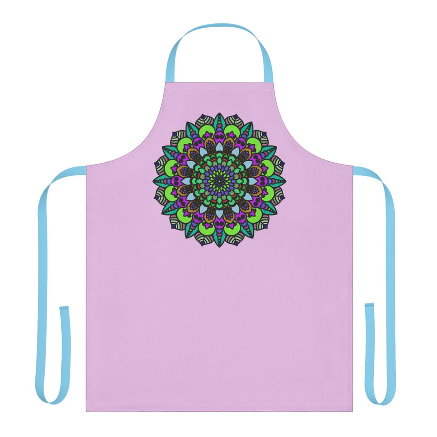 Lilac Mandala Apron - Hand Drawn Art All Over Prints - Blululi