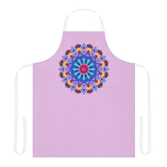 Lilac Mandala Apron - Hand - Drawn Art All Over Prints - Blululi