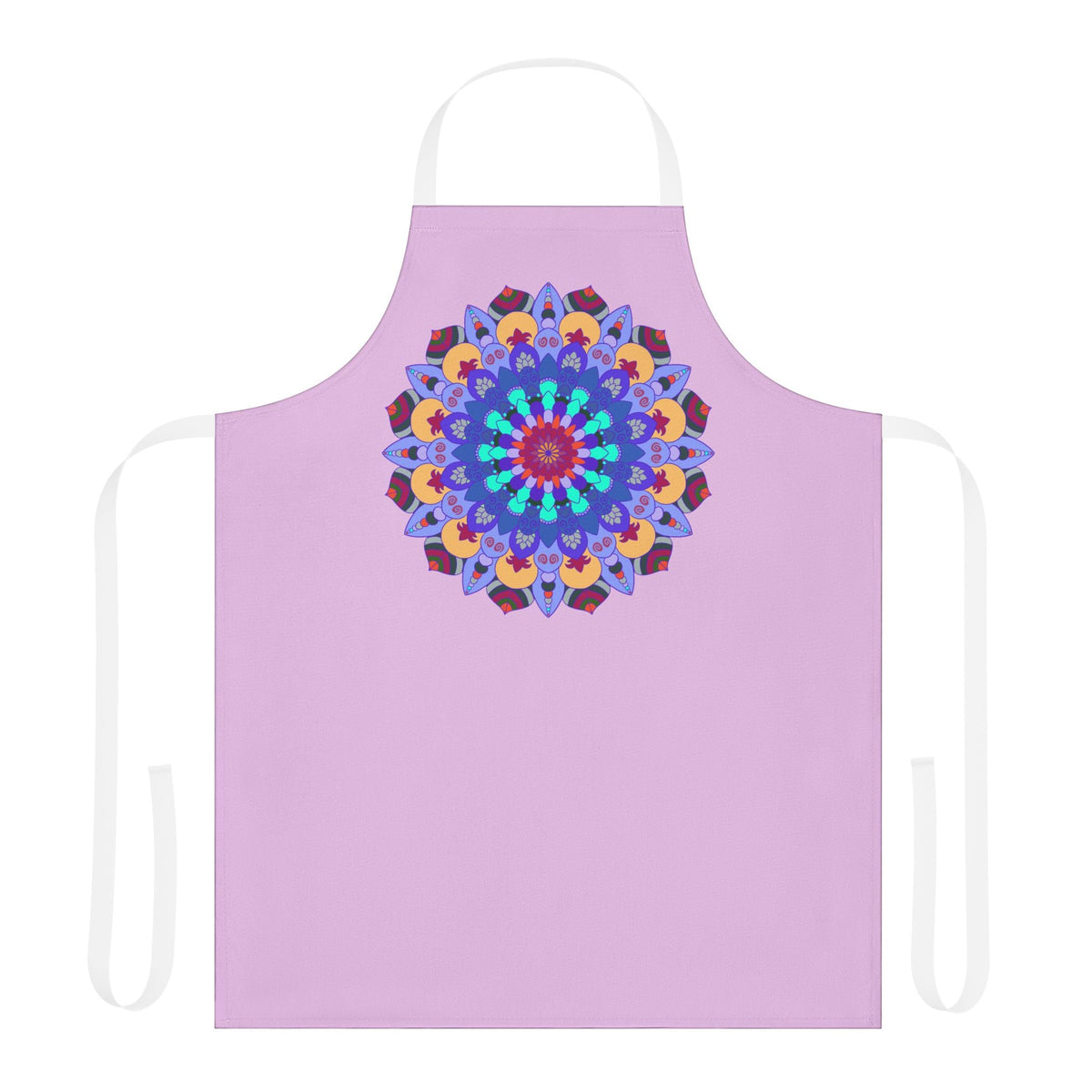 Lilac Mandala Apron - Hand - Drawn Art All Over Prints - Blululi
