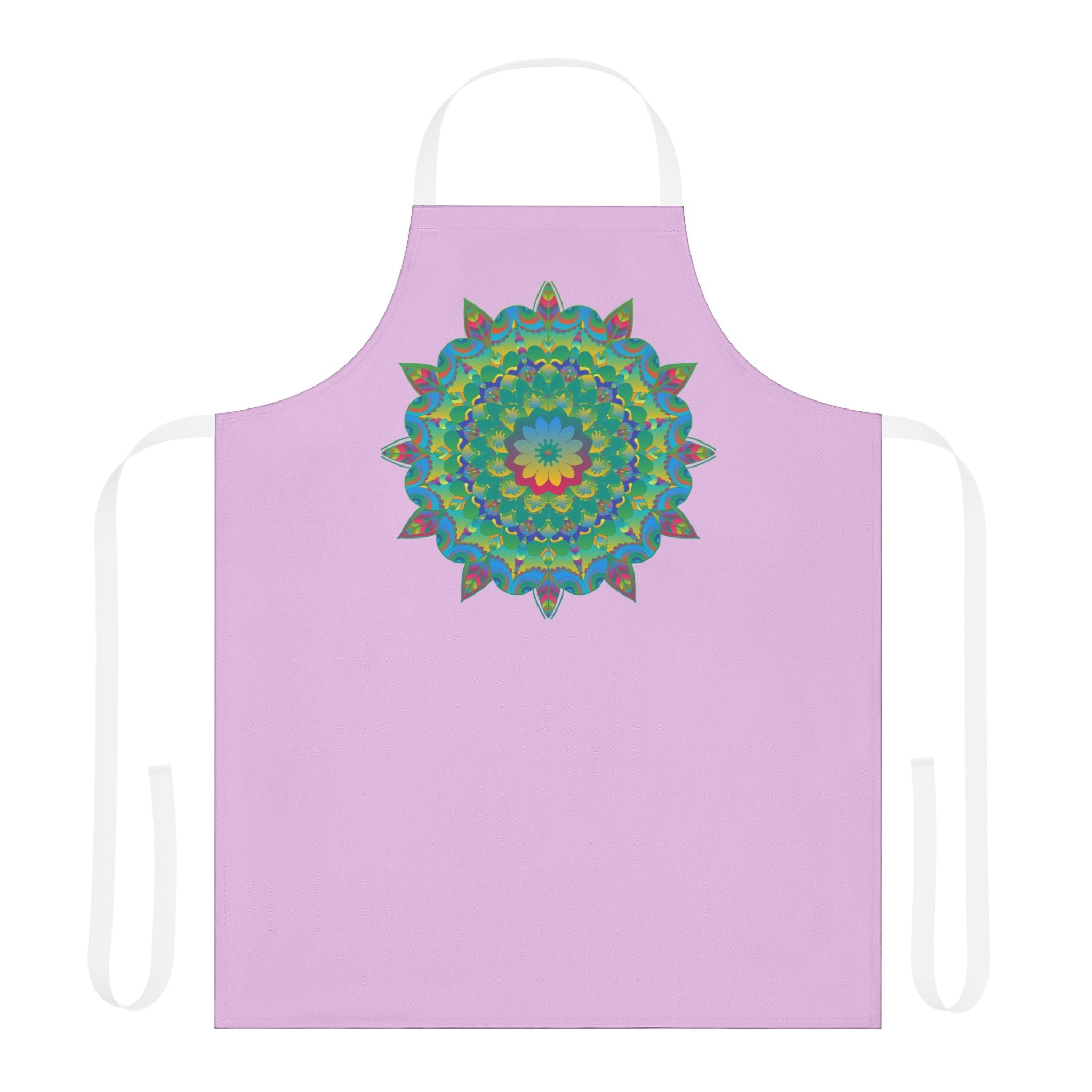 Lilac Mandala Apron - Hand Drawn Art Kitchen All Over Prints - Blululi