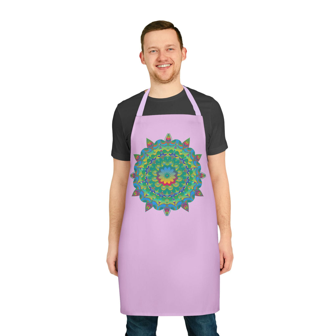 Lilac Mandala Apron - Hand Drawn Art Kitchen All Over Prints - Blululi