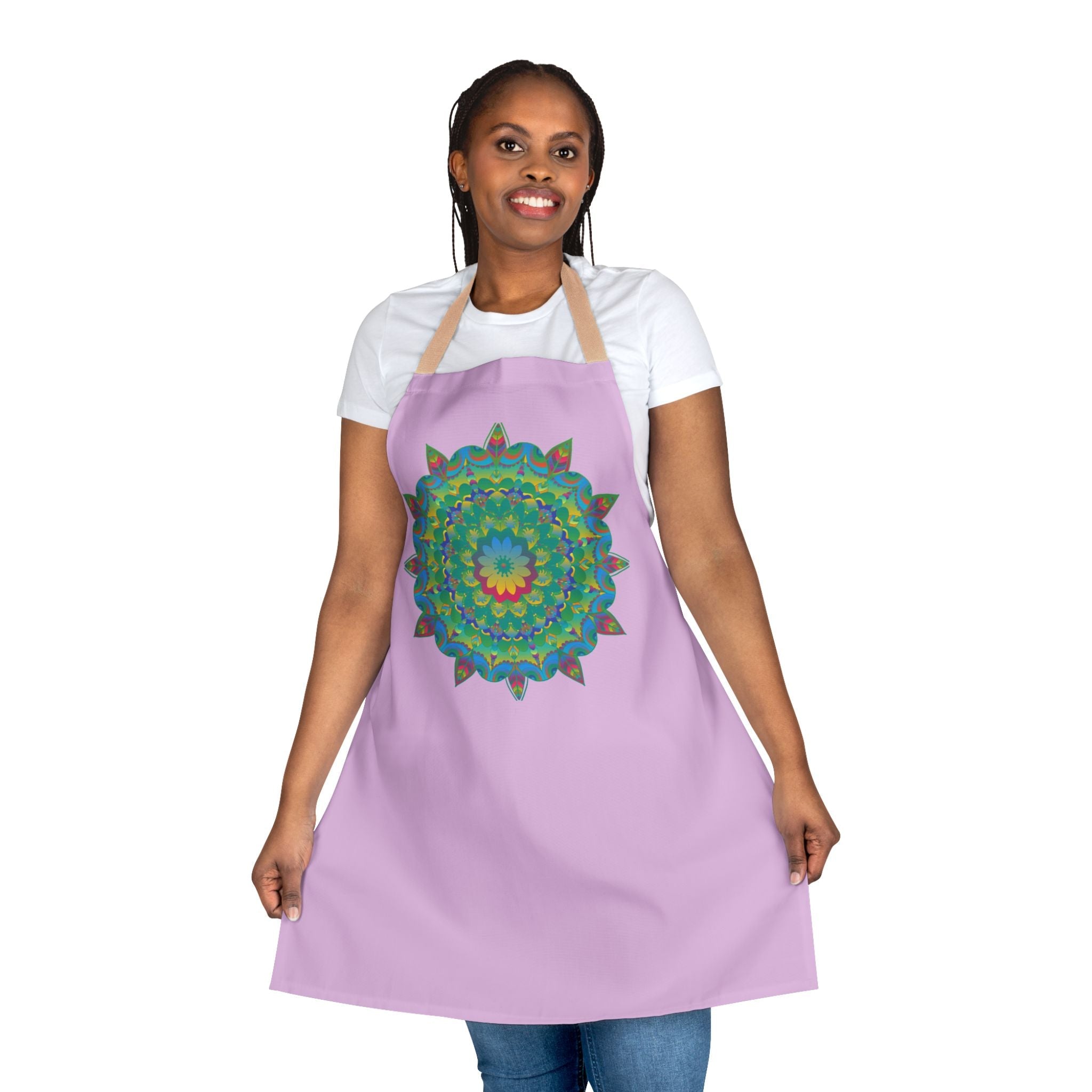 Lilac Mandala Apron - Hand Drawn Art Kitchen All Over Prints - Blululi