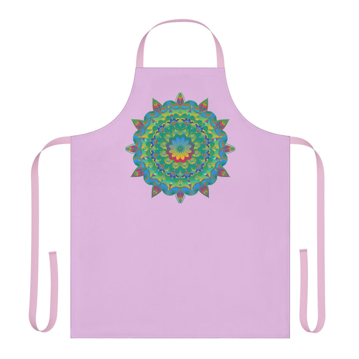 Lilac Mandala Apron - Hand Drawn Art Kitchen All Over Prints - Blululi