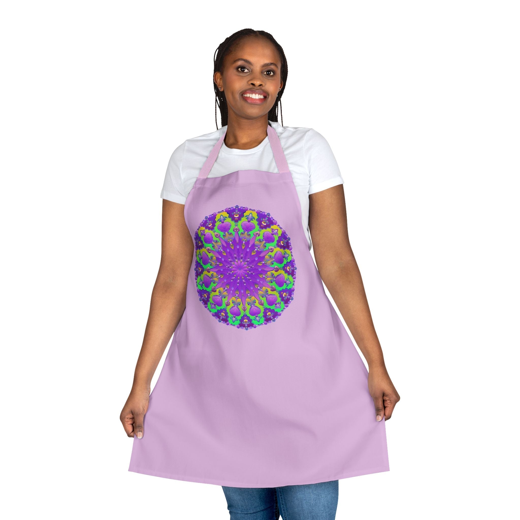 Lilac Mandala Apron - Hand Drawn Art Kitchen Decor All Over Prints - Blululi