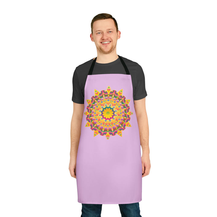 Lilac Mandala Apron - Hand - Drawn Art Kitchen Wear All Over Prints - Blululi