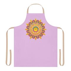 Lilac Mandala Apron - Hand - Drawn Art Kitchen Wear All Over Prints - Blululi