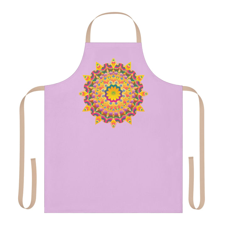 Lilac Mandala Apron - Hand - Drawn Art Kitchen Wear All Over Prints - Blululi