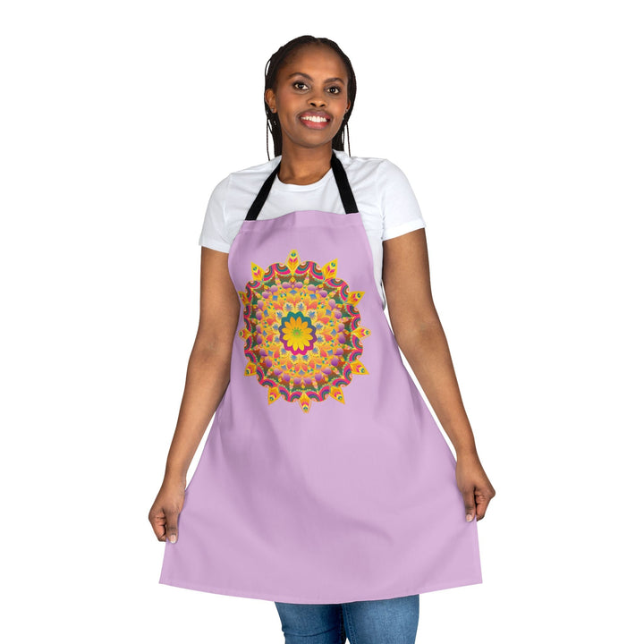 Lilac Mandala Apron - Hand - Drawn Art Kitchen Wear All Over Prints - Blululi