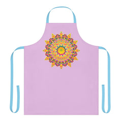 Lilac Mandala Apron - Hand - Drawn Art Kitchen Wear All Over Prints - Blululi