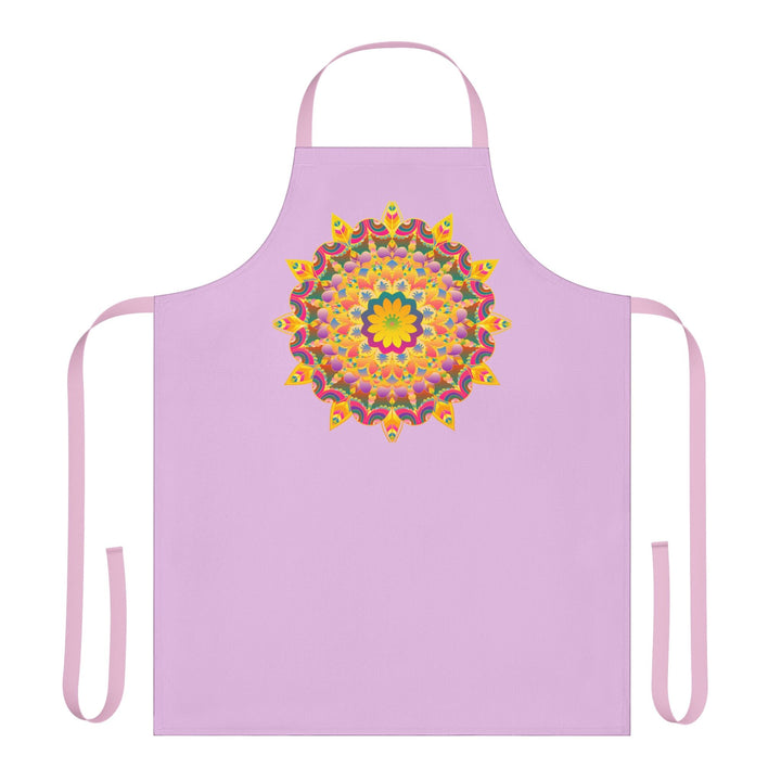 Lilac Mandala Apron - Hand - Drawn Art Kitchen Wear All Over Prints - Blululi