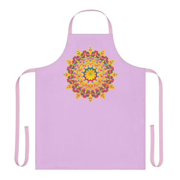Lilac Mandala Apron - Hand - Drawn Art Kitchen Wear All Over Prints - Blululi