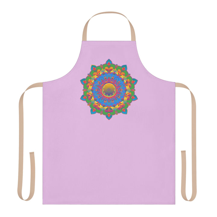 Lilac Mandala Apron - Hand Drawn Floral Art All Over Prints - Blululi