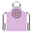 Lilac Mandala Apron - Hand Drawn Floral Art All Over Prints - Blululi