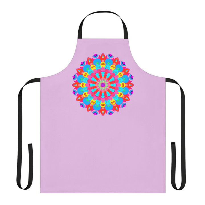 Lilac Mandala Apron - Hand Drawn Floral Art All Over Prints - Blululi