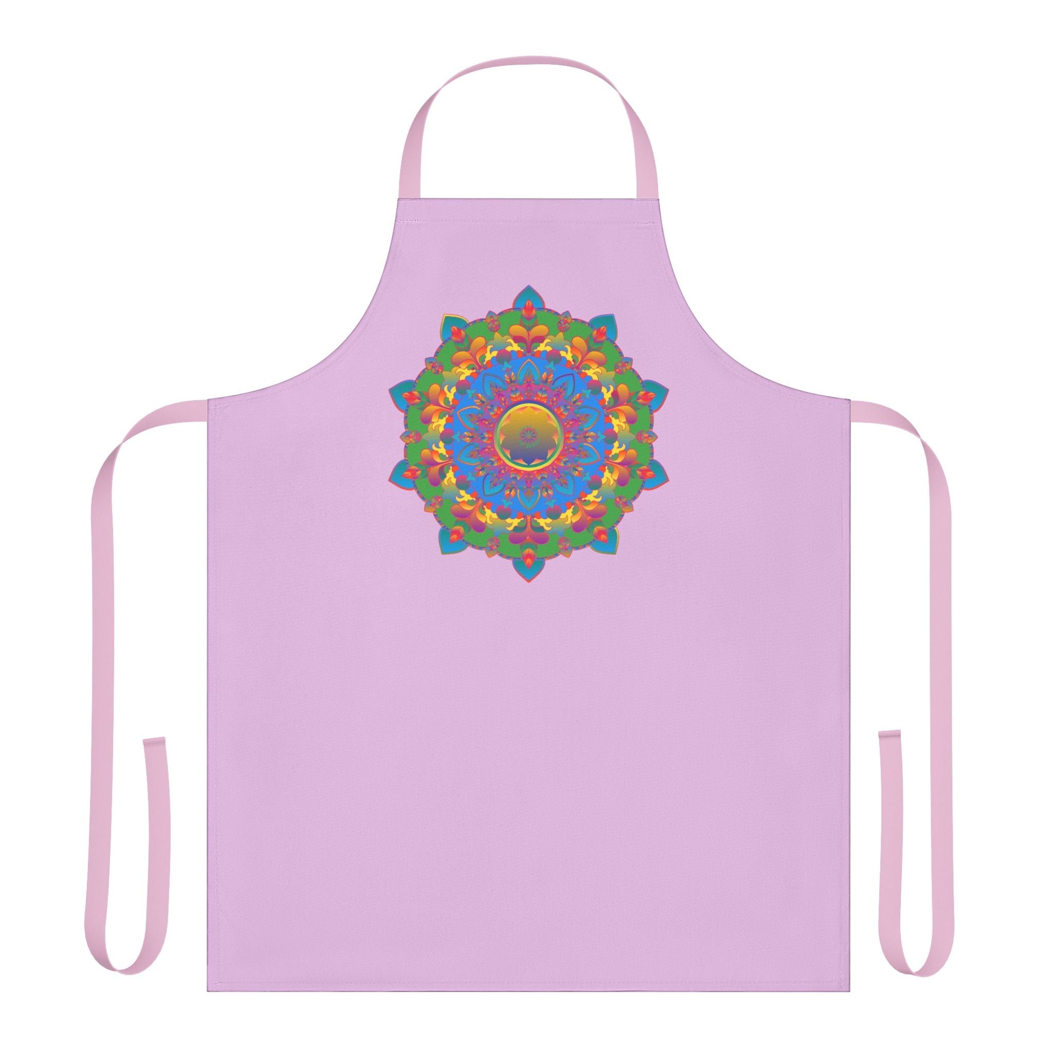 Lilac Mandala Apron - Hand Drawn Floral Art All Over Prints - Blululi