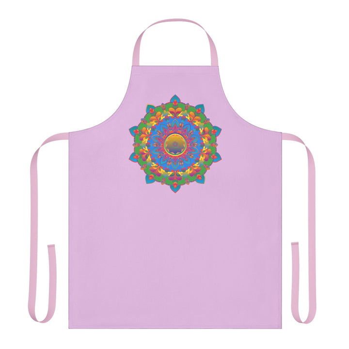 Lilac Mandala Apron - Hand Drawn Floral Art All Over Prints - Blululi