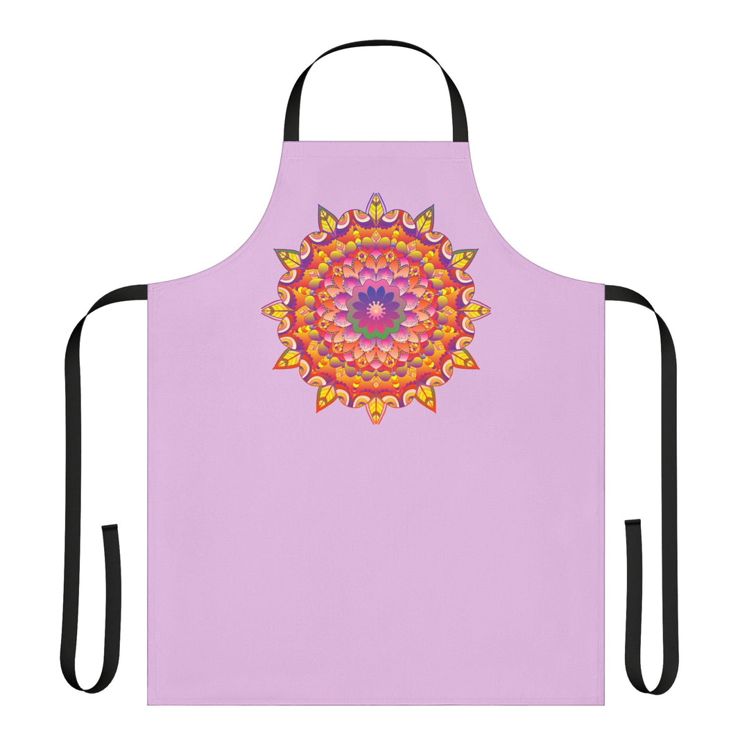 Lilac Mandala Apron - Hand Drawn Floral Art All Over Prints - Blululi