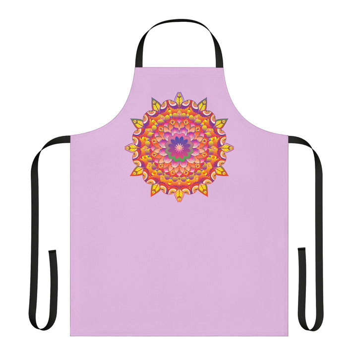 Lilac Mandala Apron - Hand Drawn Floral Art All Over Prints - Blululi