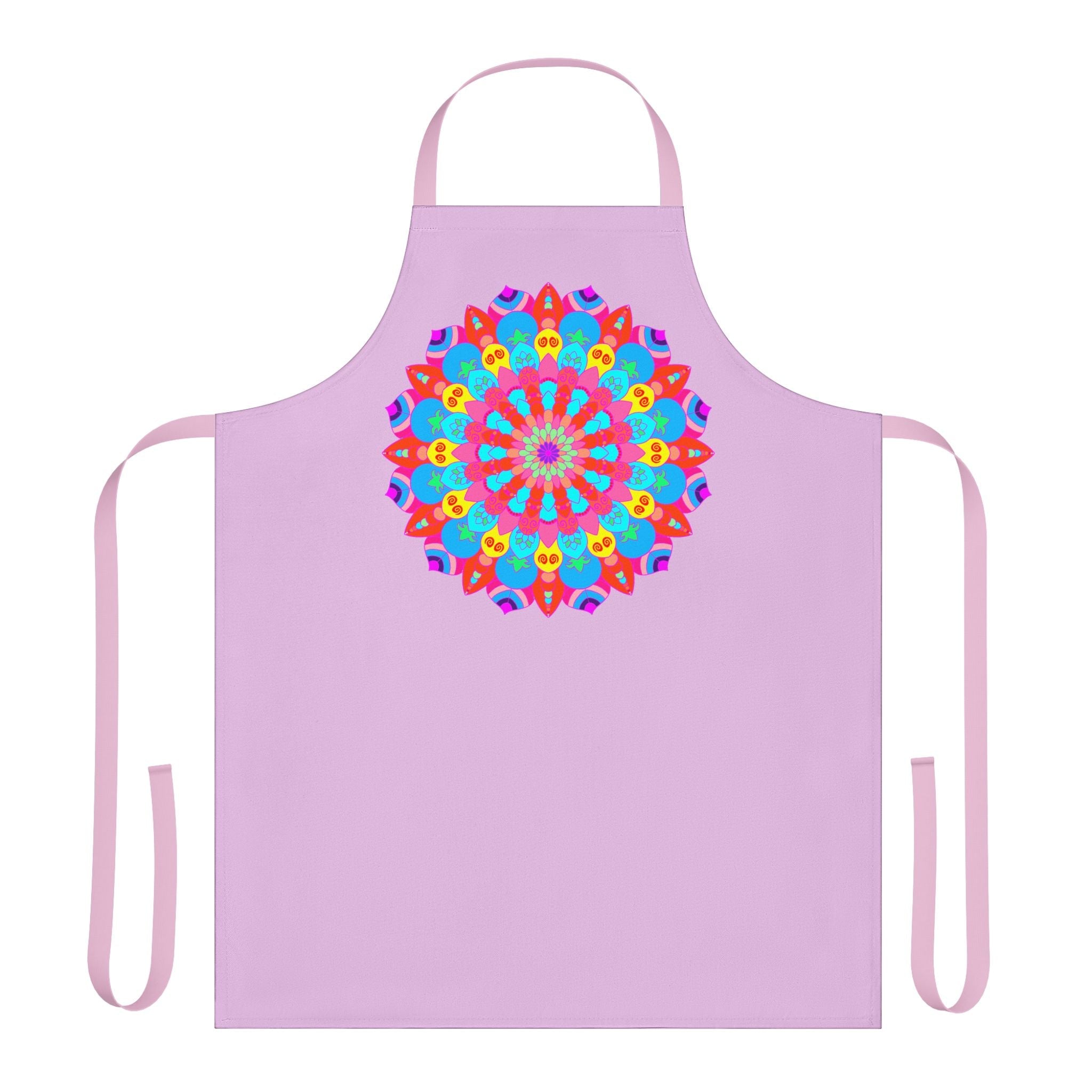 Lilac Mandala Apron - Hand Drawn Floral Art All Over Prints - Blululi