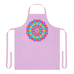Lilac Mandala Apron - Hand Drawn Floral Art All Over Prints - Blululi